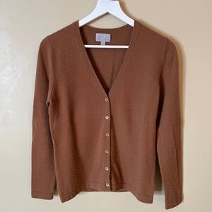 Pure Collection V-Neck Cashmere Cardigan, Size 6
